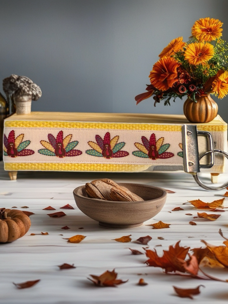 🦃 Thanksgiving Feather Wristlet Keychain – Fall Turkey-Inspired Accessory