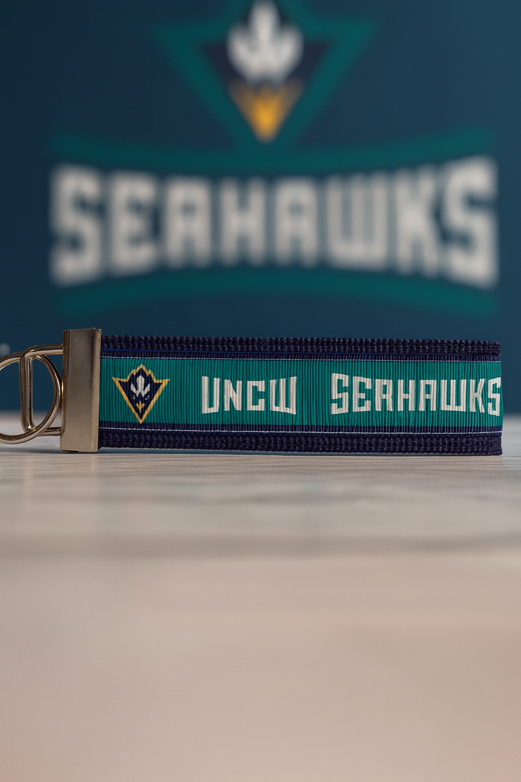 UNCW Seahawks Wristlet Keychain – Handmade Lanyard for Fans and Students