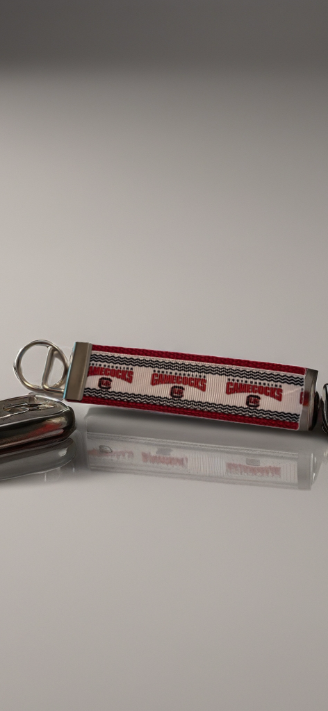 🐔 Gamecocks Spirit Wristlet Keychain – Handmade & Bold!