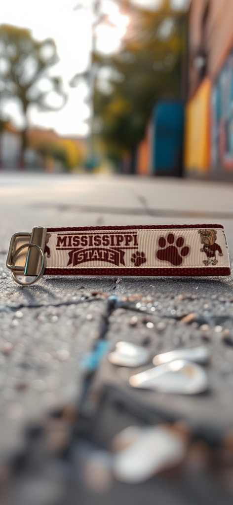 🐾 Mississippi State Bulldogs Wristlet Keychain – Handmade Collegiate Spirit! 🐾