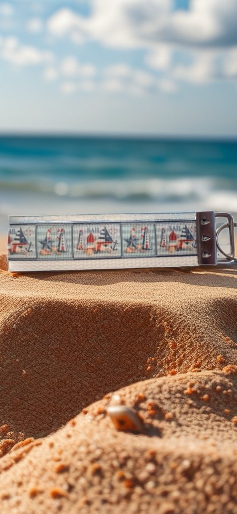 ⚓ Nautical Wristlet Keychain – Sailboats, Lighthouses & Coastal Charm! 🌊