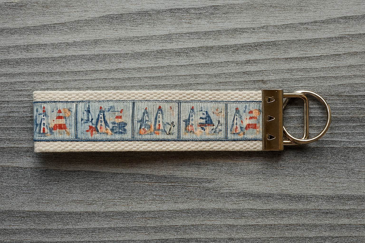 ⚓ Nautical Wristlet Keychain – Sailboats, Lighthouses & Coastal Charm! 🌊