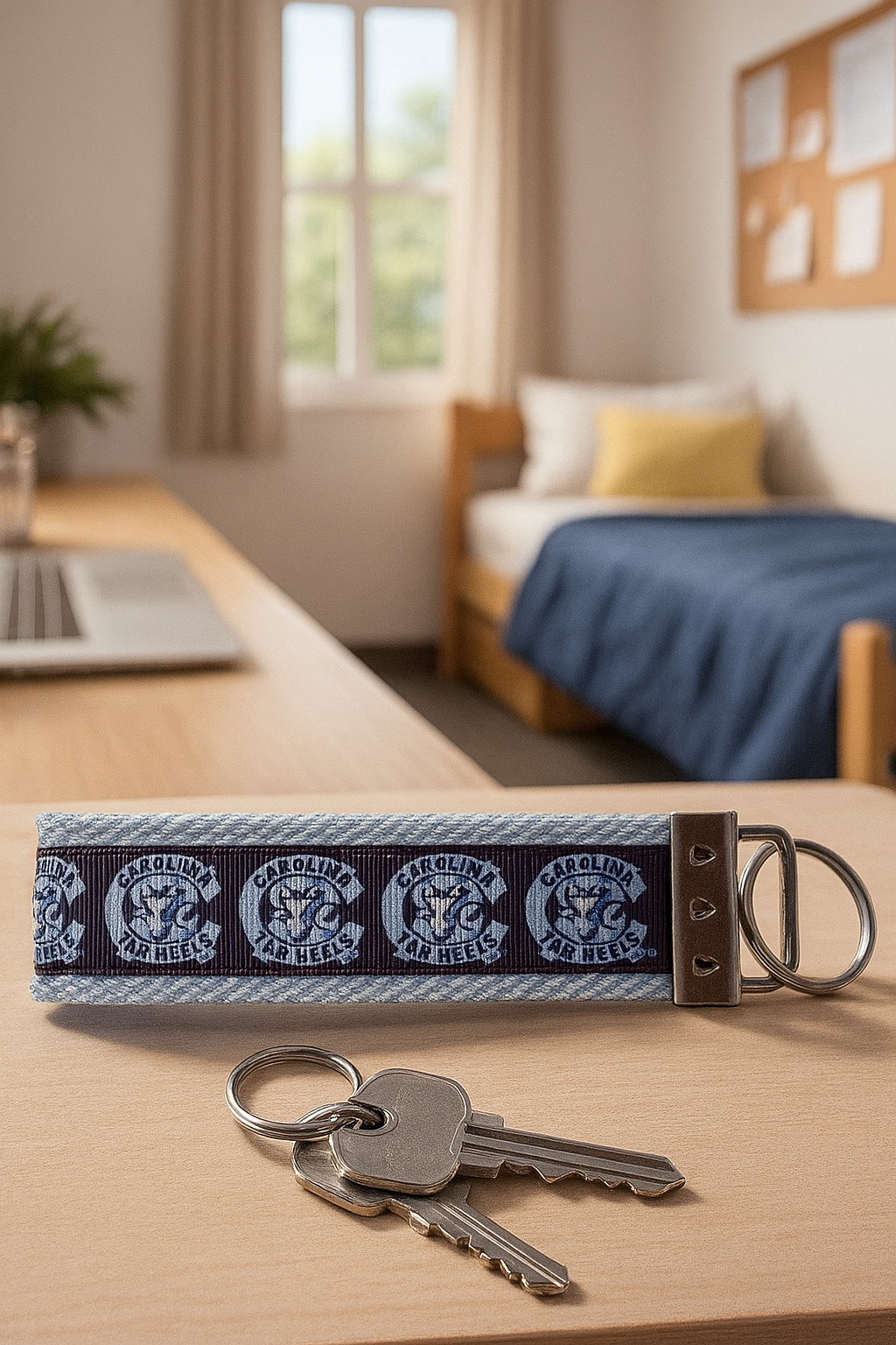 🏀 UNC Tar Heels Wristlet Keychain – Collegiate Style for Life on Campus! 💙
