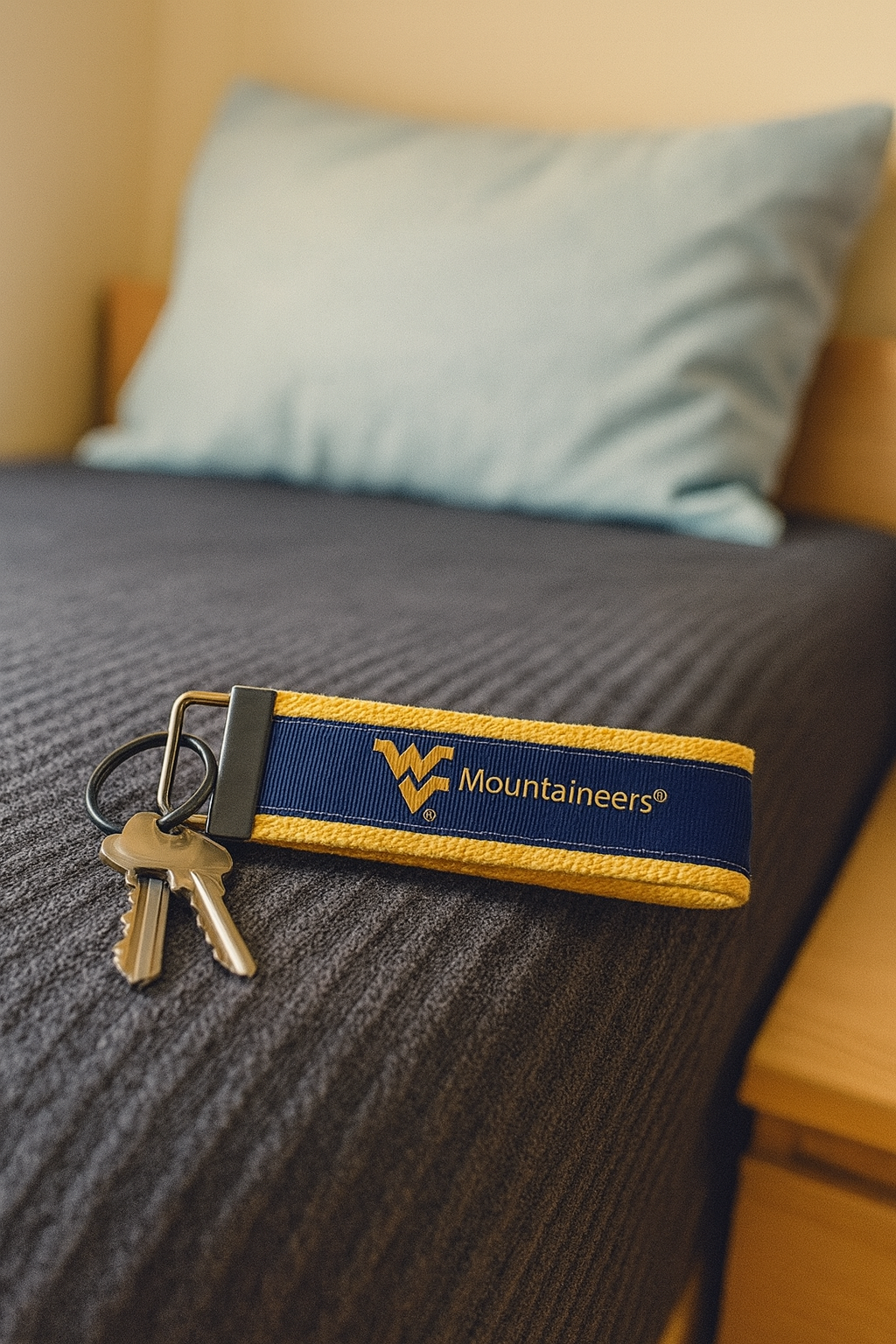 West Virginia University WVU Mountaineers Wristlet Keychain – College Dorm & Game Day Accessory