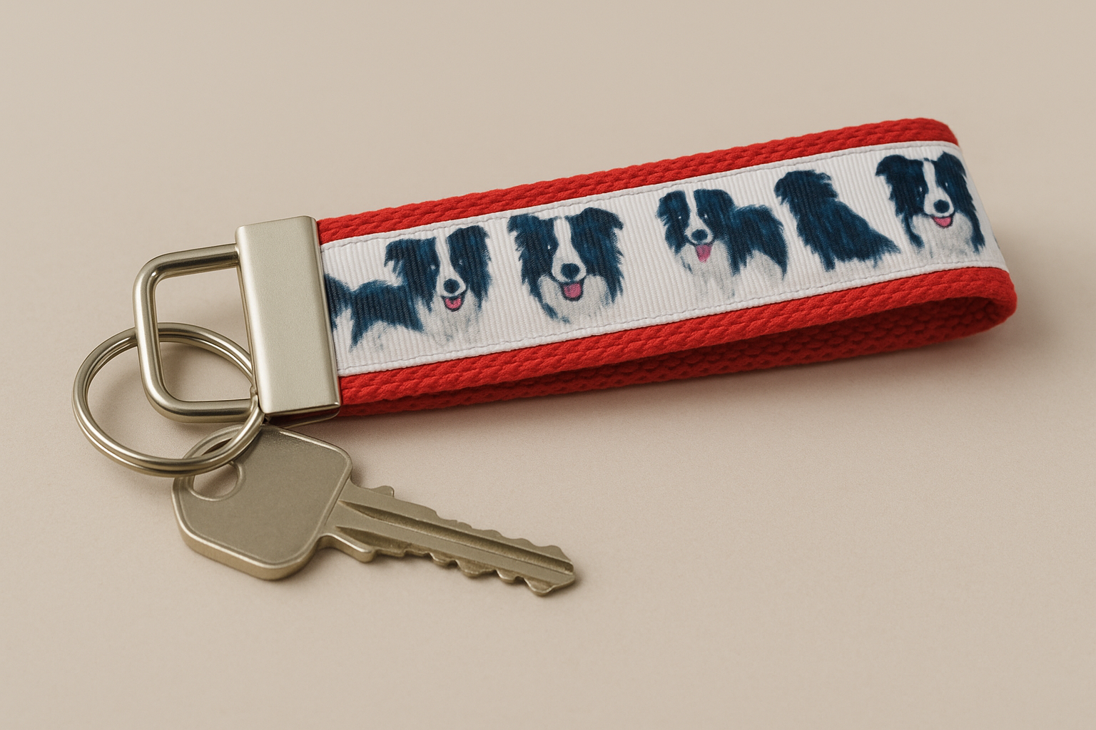 Border Collie Wristlet Keychain – Dog Lover Gift, Pet Owner Accessory