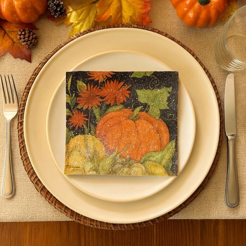 Autumn Pumpkin Coaster Set – Festive Fall Décor for Your Table