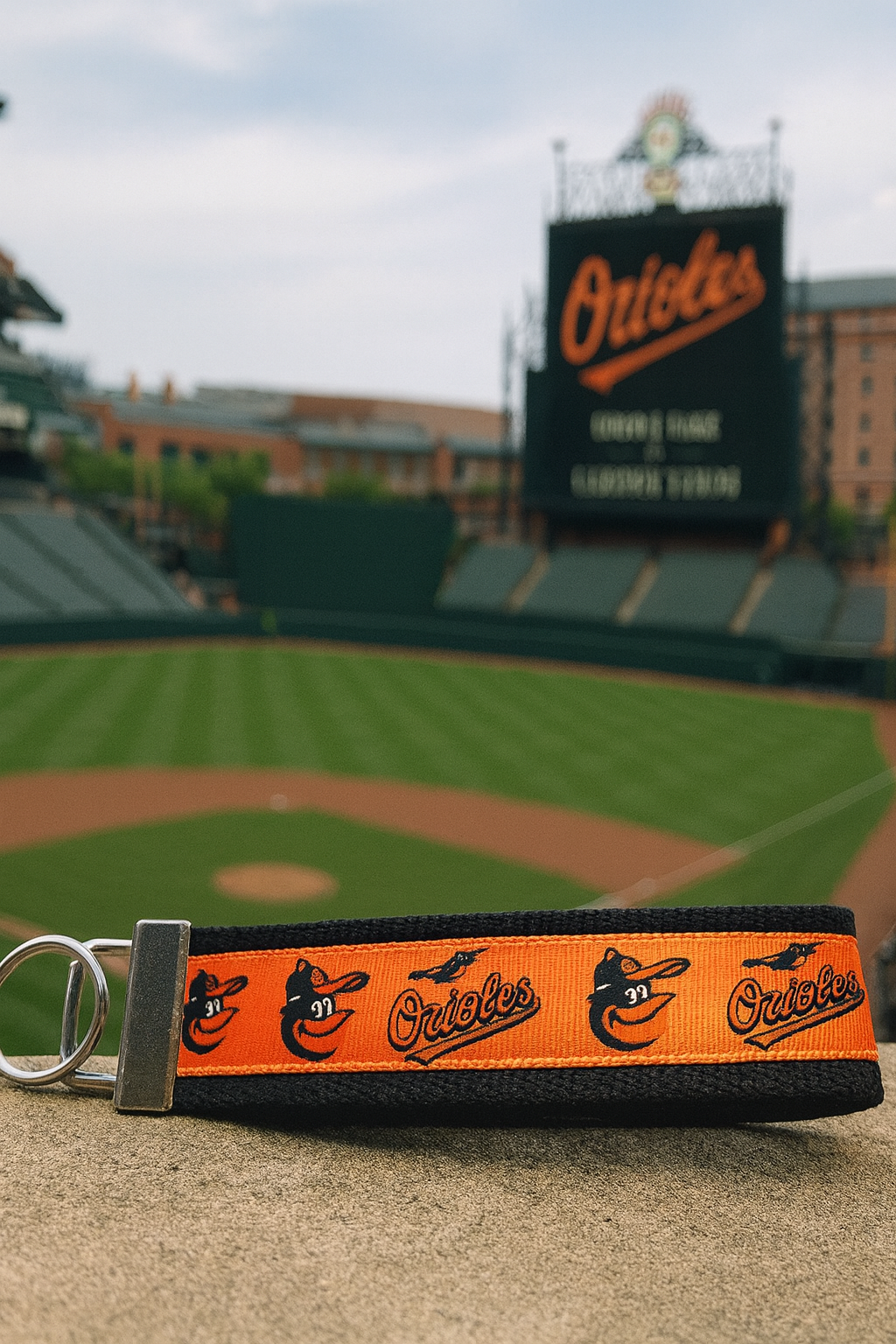 Baltimore Orioles Orange and Black, Cotton Webbing Keychain/ Key fob