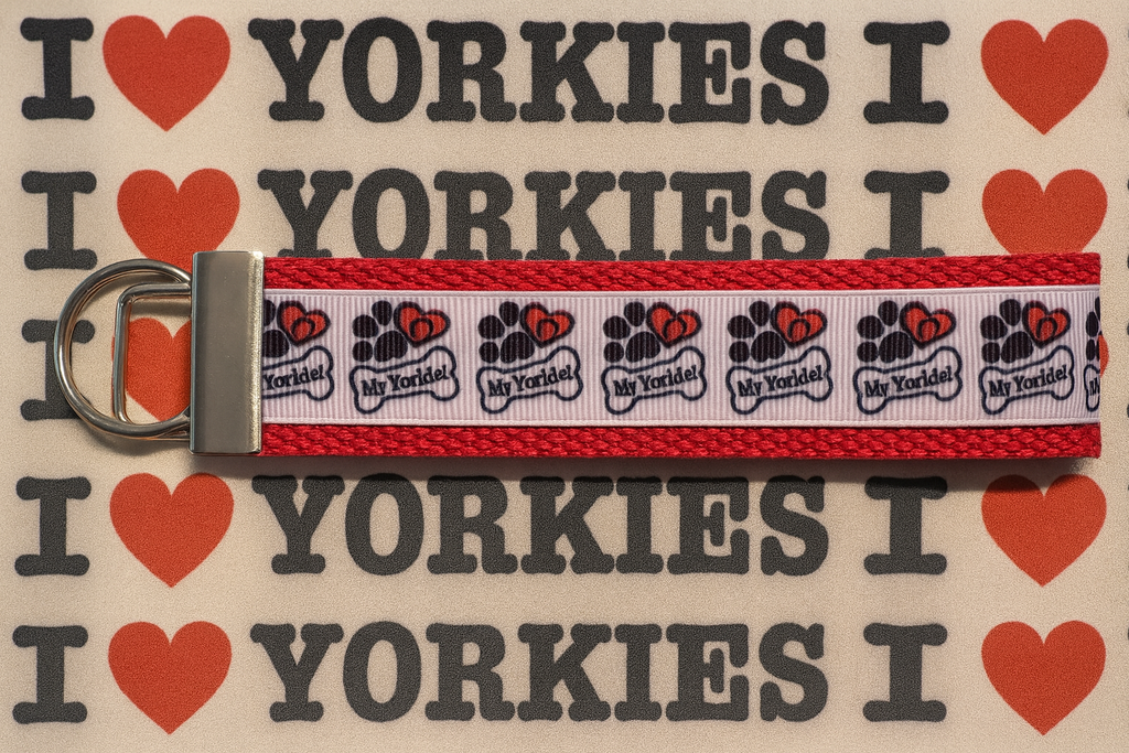 I ❤️ My Yorkie Wristlet Keychain – Dog Lover Gift, Hands-Free Key Holder