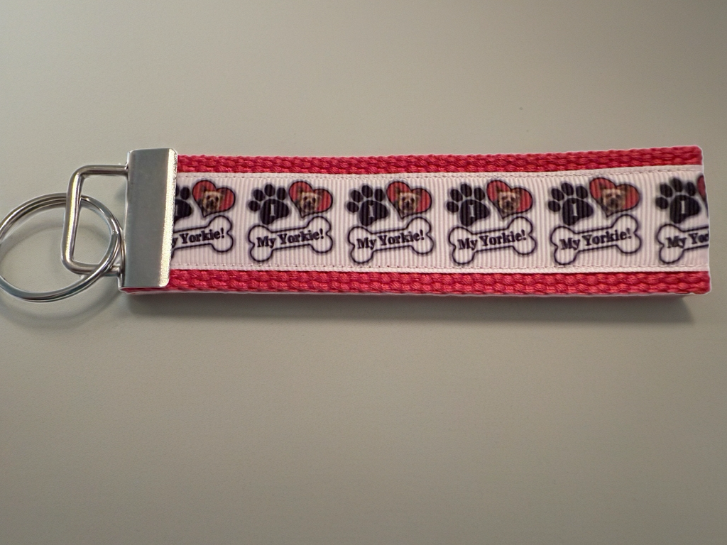 I ❤️ My Yorkie Wristlet Keychain – Dog Lover Gift, Hands-Free Key Holder