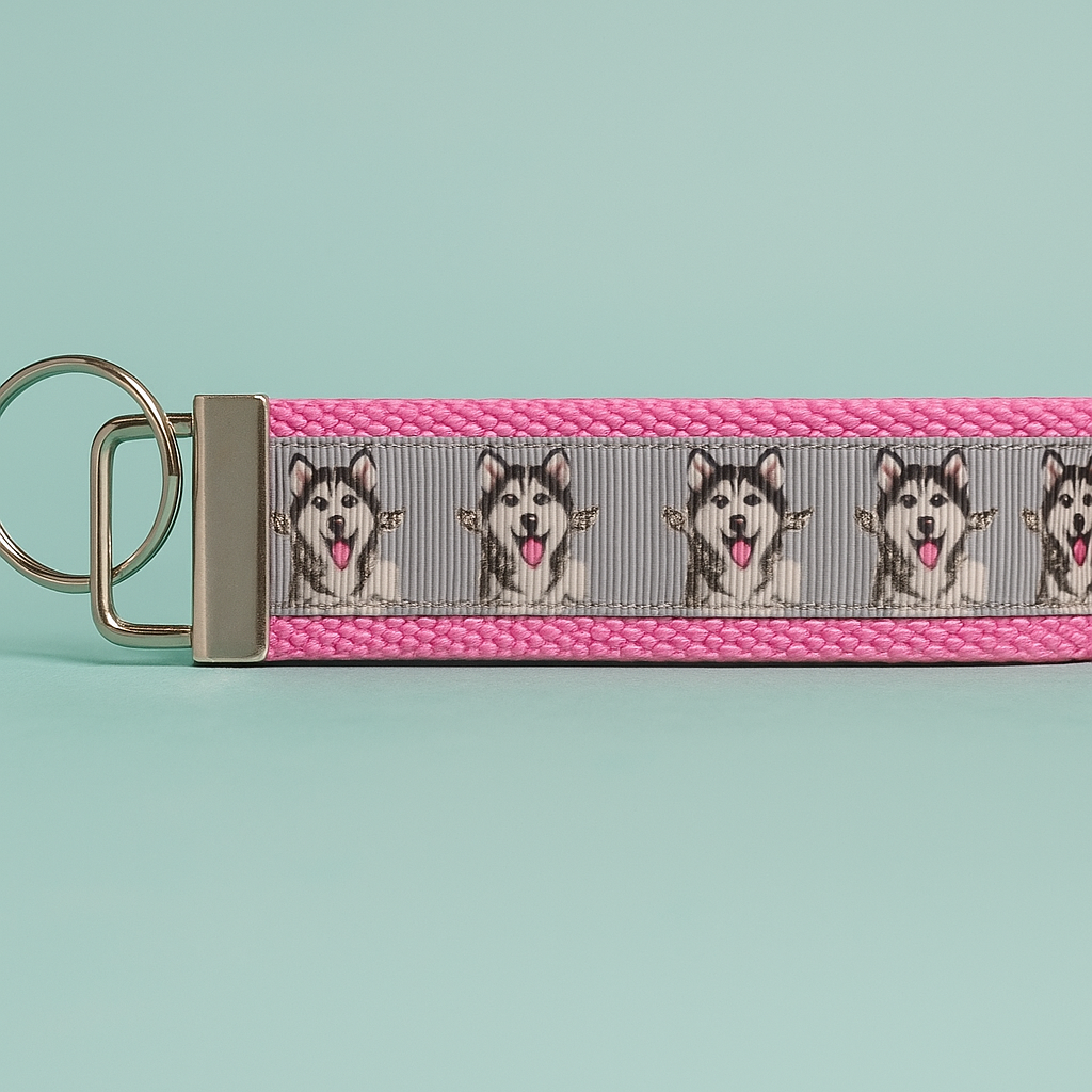 Husky Dog Lover Wristlet Keychain – Perfect Gift for Husky Owners