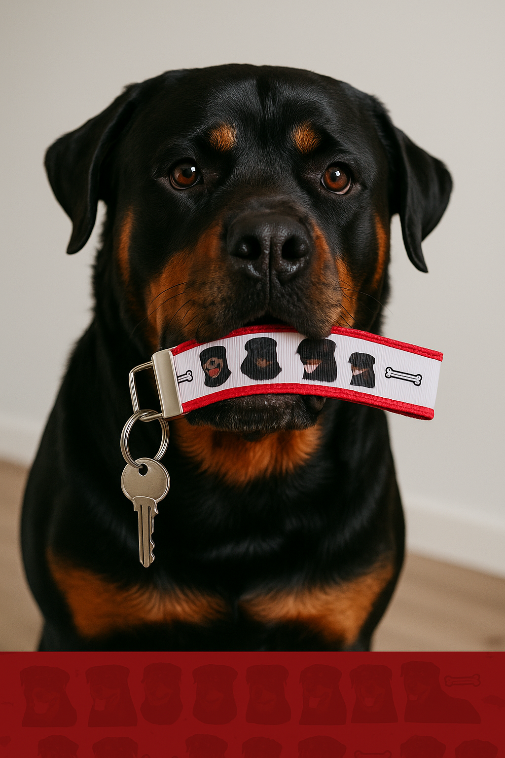 Rottweiler Dog Lover Keychain Wristlet