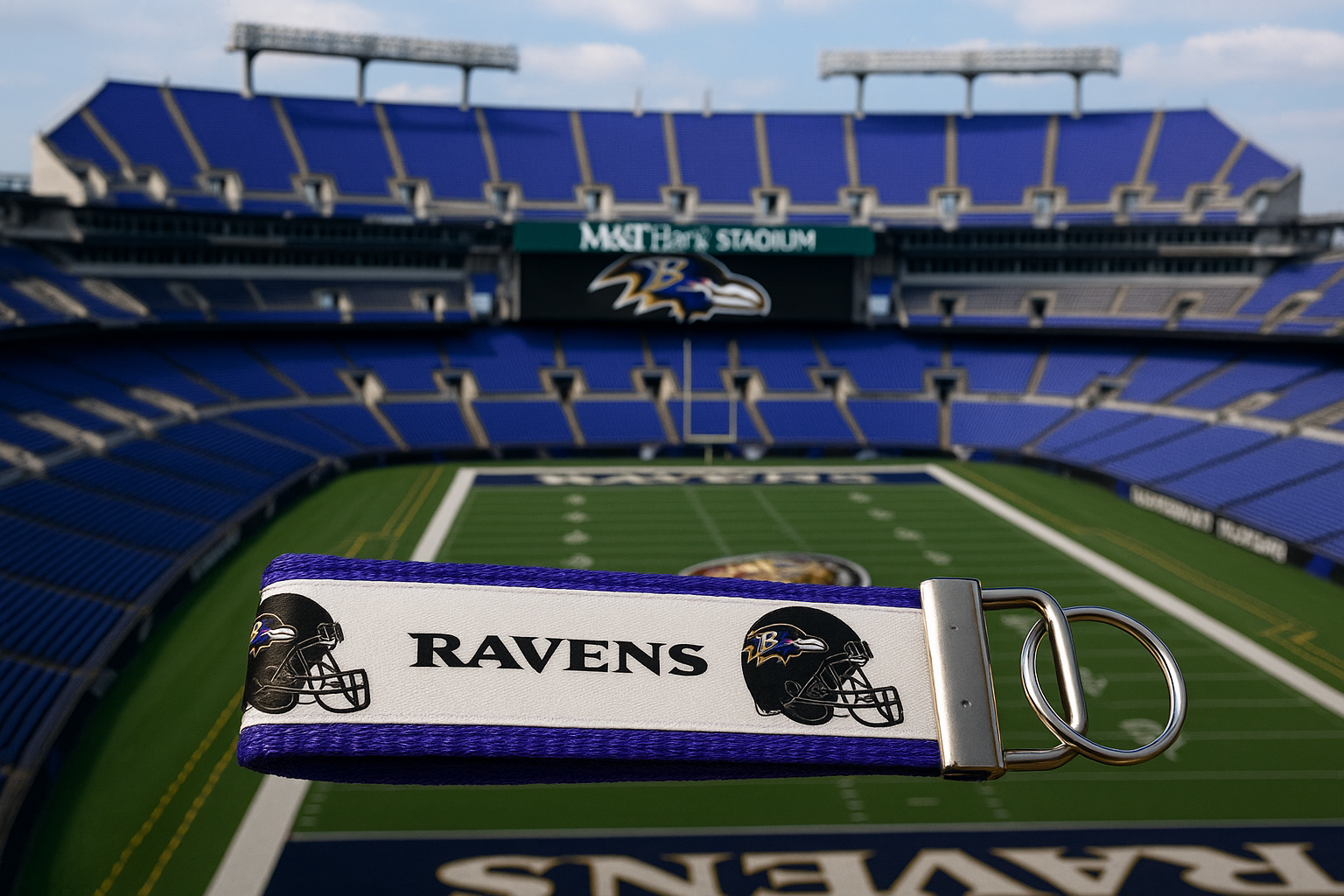 Baltimore Ravens Football Keychain – Wristlet with Keys – Perfect Gift for Ravens Fans