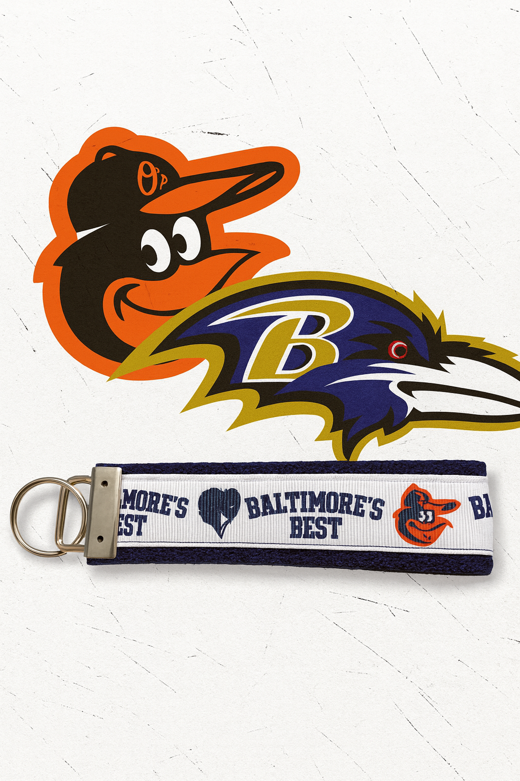 Baltimore's Best Ravens, Orioles and Natty Boh Cotton Webbing Keychain/ Key fob