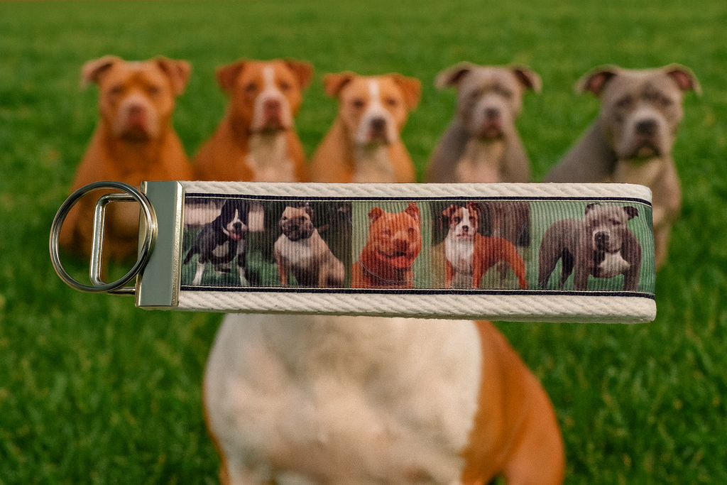 Pitbull Dog Breed Keychain Wristlet – Durable & Stylish Pet Lover Gift