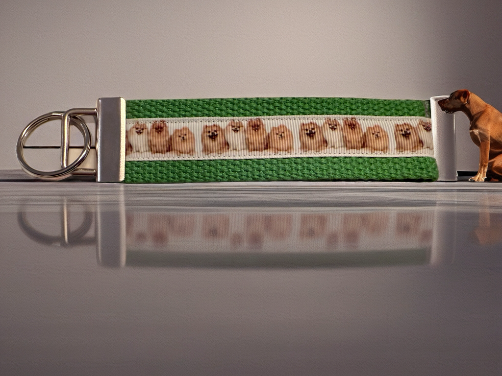 Pomeranian Dog Lover Keychain Wristlet