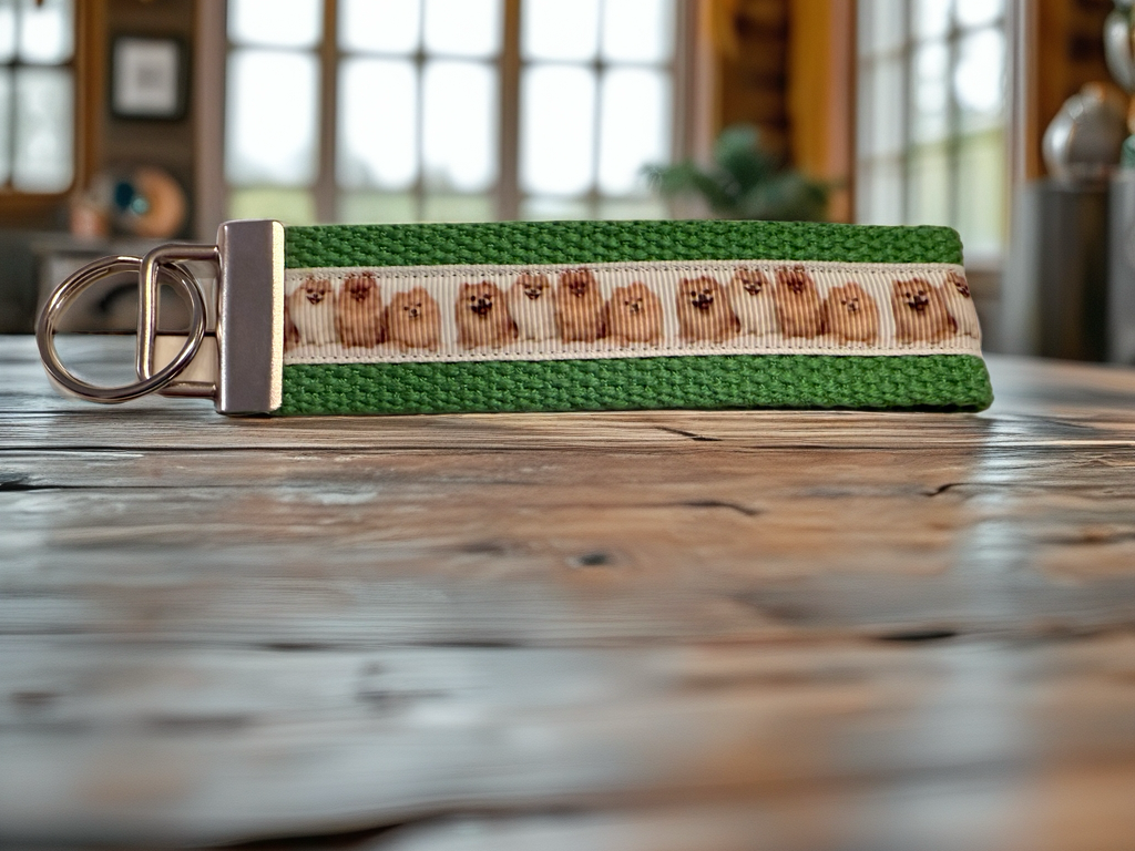Pomeranian Dog Lover Keychain Wristlet