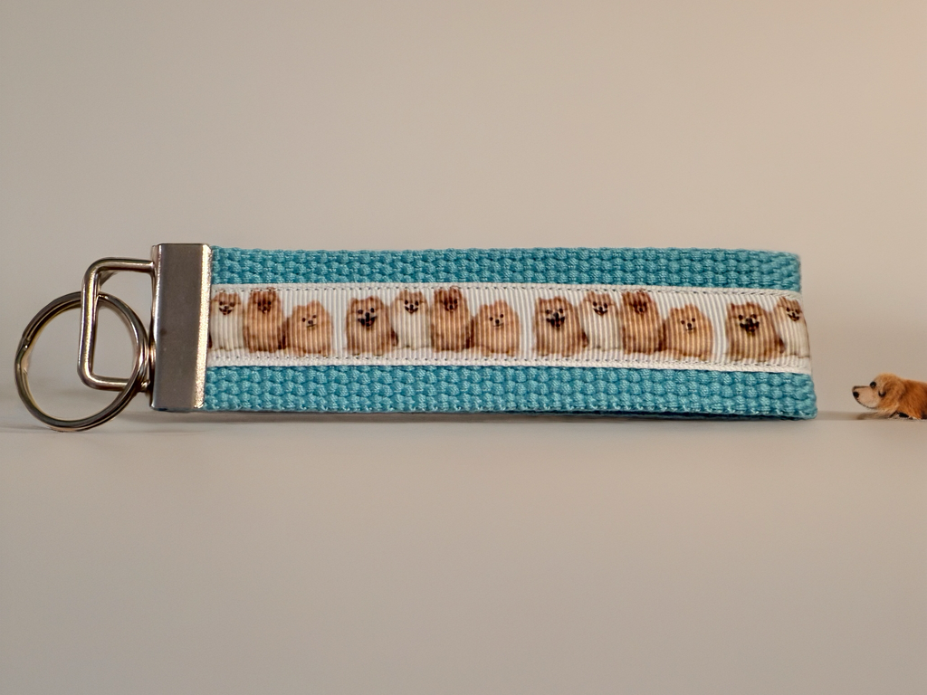 Pomeranian Dog Lover Keychain Wristlet