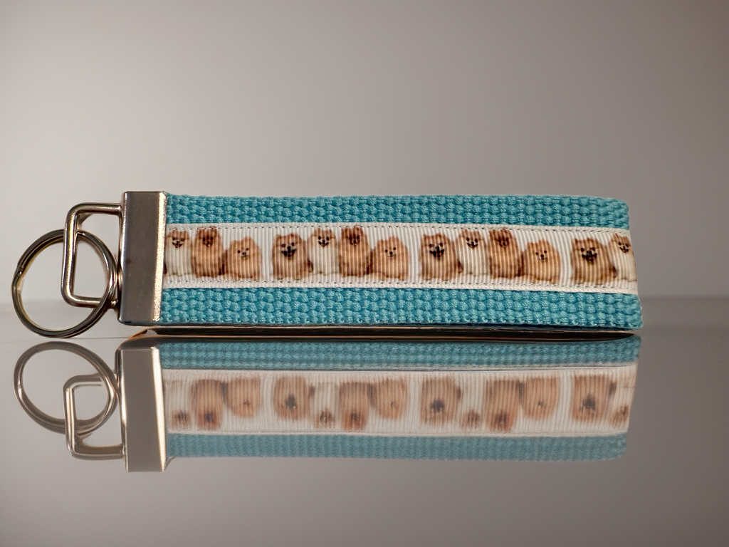 Pomeranian Dog Lover Keychain Wristlet