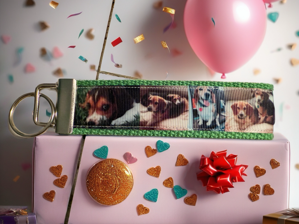 Beagle Dog Keychain Wristlet – Handmade Fabric Key Fob