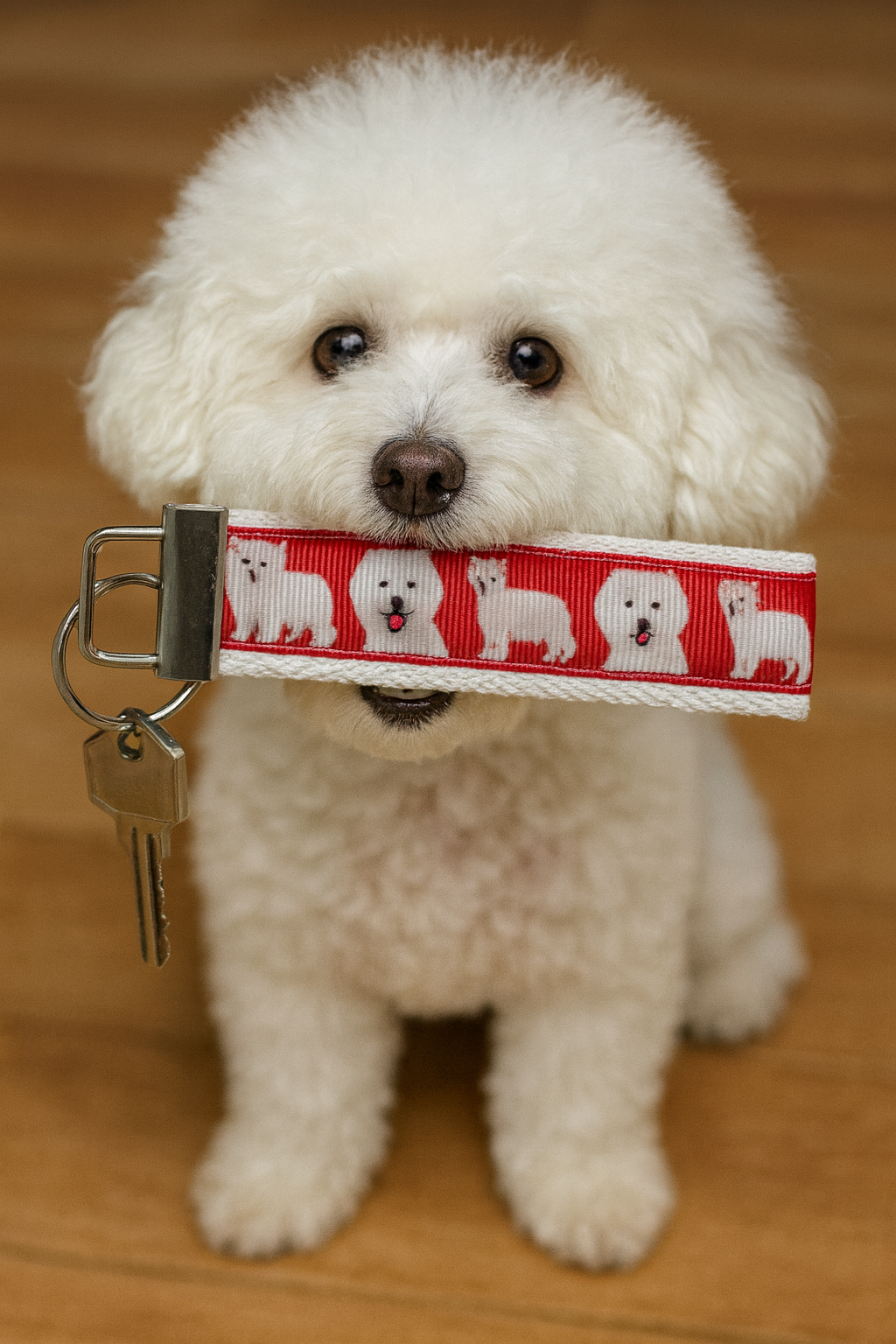 Westie Dog Keychain Wristlet – Cute West Highland White Terrier Gift