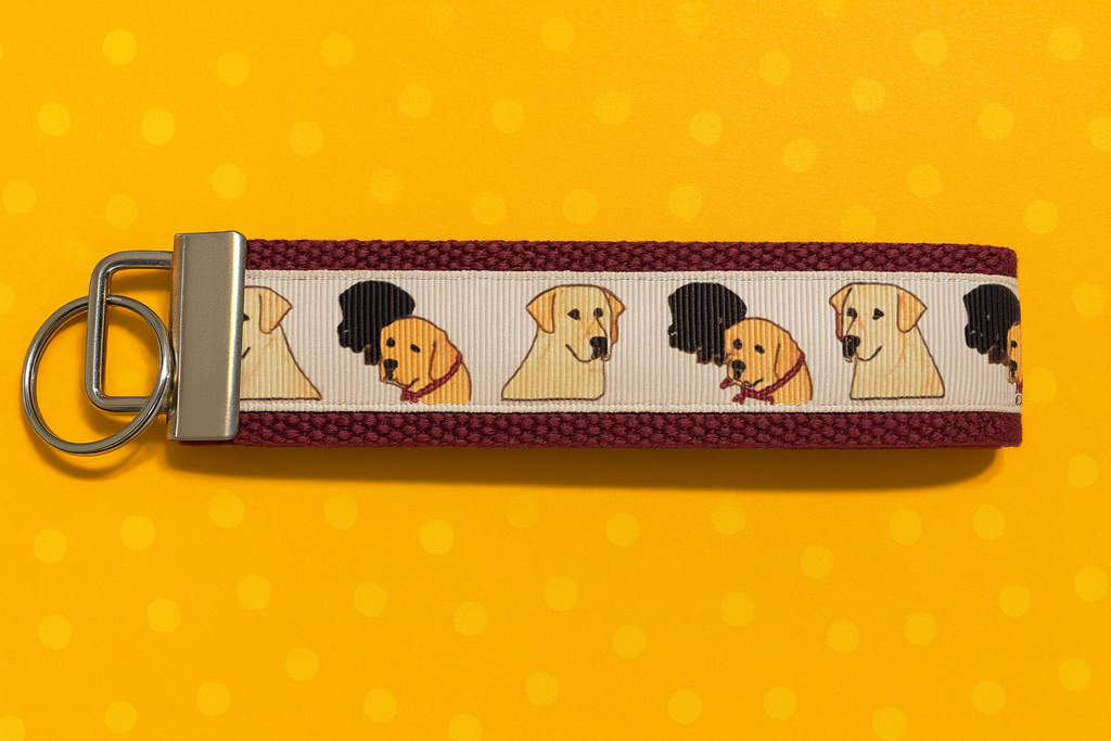 Labrador Retriever Wristlet Keychain – Yellow, Black & Chocolate Lab Dog Lover Gift