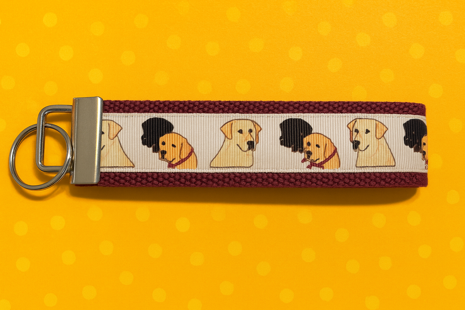 Labrador Retriever Wristlet Keychain – Yellow, Black & Chocolate Lab Dog Lover Gift