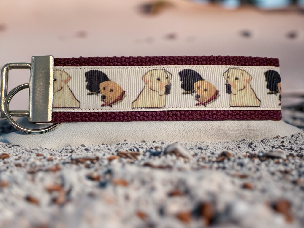 Labrador Retriever Wristlet Keychain – Yellow, Black & Chocolate Lab Dog Lover Gift