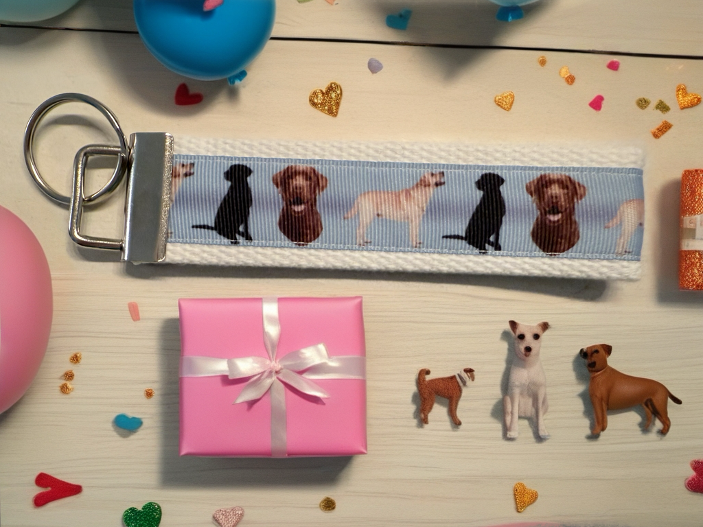 Labrador Retriever Wristlet Keychain – Dog Lover Gift with Yellow, Black & Chocolate Labs