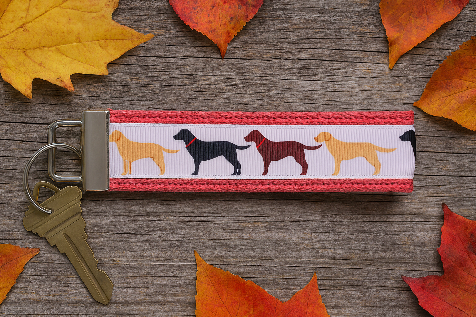 Labrador Retriever Wristlet Keychain – Dog Lover Gift with Yellow, Black & Chocolate Labs