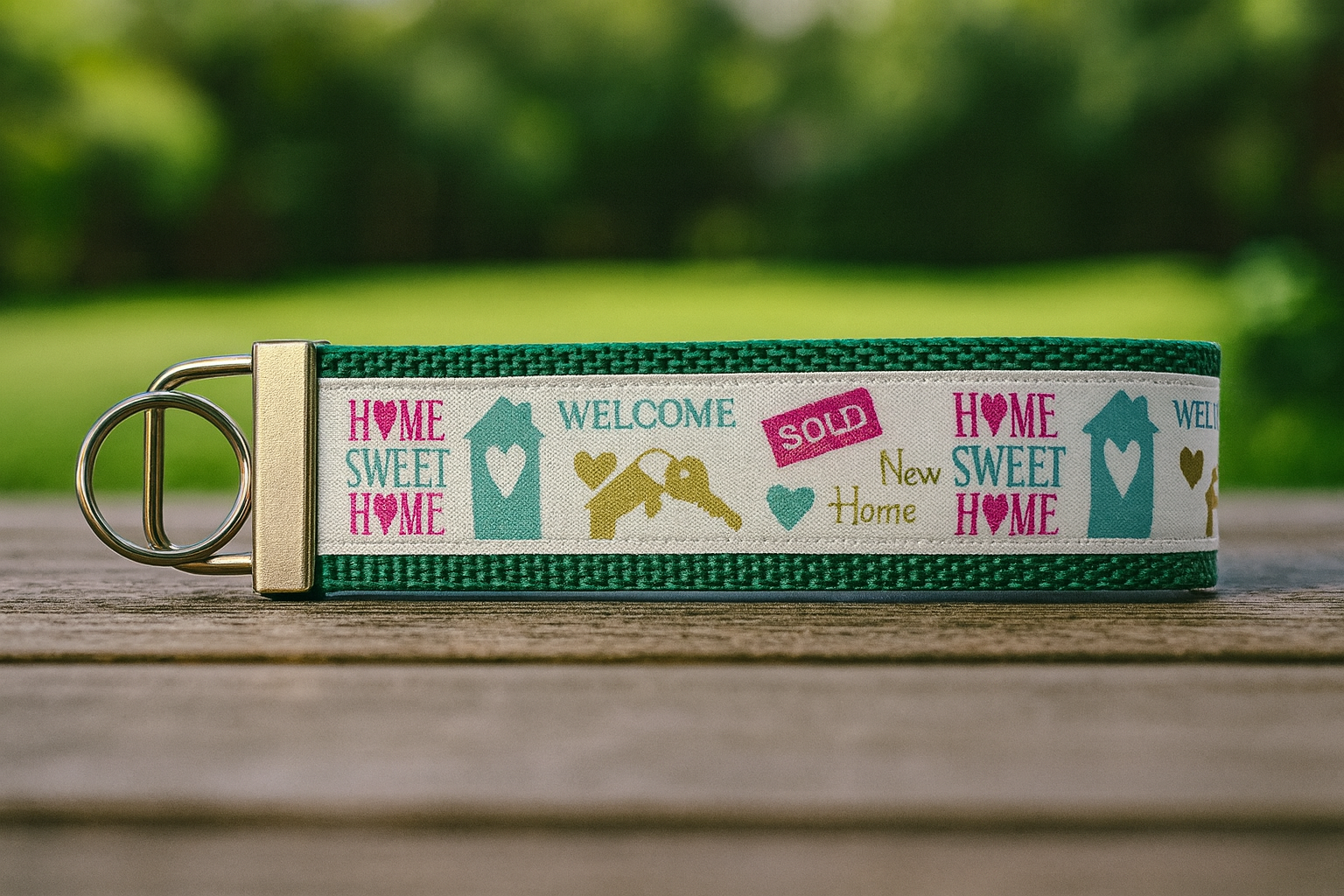 🏡 Home Sweet Home Keychain Wristlet – New Home & Real Estate Gift