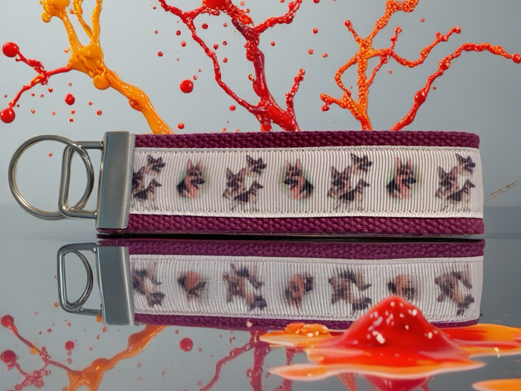 Handmade German Shepherd Keychain Wristlet – Dog Breed Key Fob for Pet Lovers