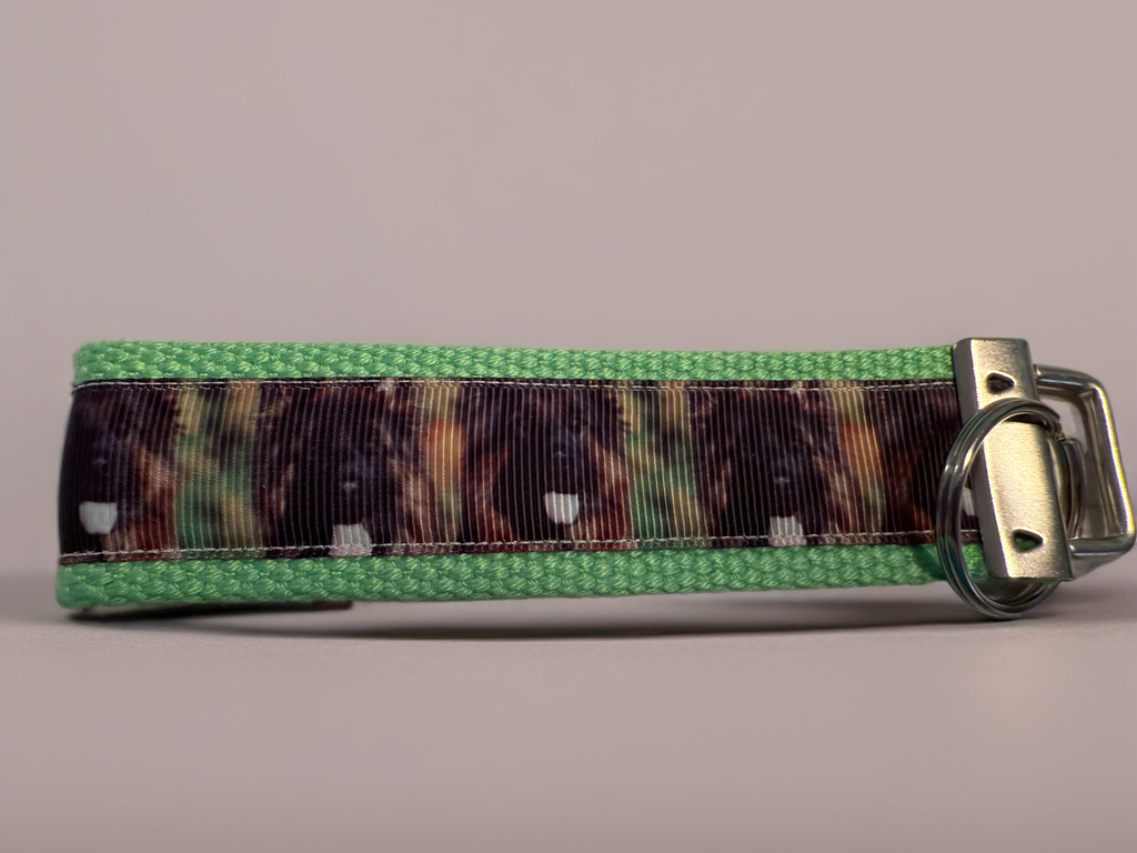 Green Belgian Malinois/ German Shepherd keychain/Keyfob/wristlet