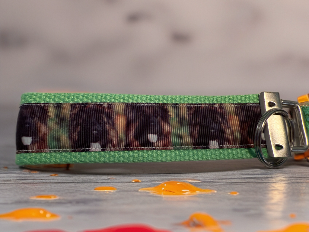 Green Belgian Malinois/ German Shepherd keychain/Keyfob/wristlet
