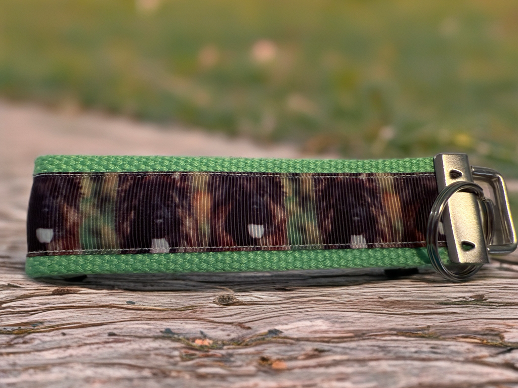 Green Belgian Malinois/ German Shepherd keychain/Keyfob/wristlet