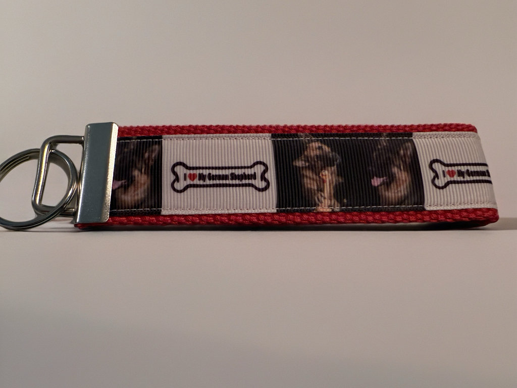 German Shepherd Keychain – I Love My German Shepherd Dog Lover Gift, Puppy Key Fob, Pet Parent Accessory