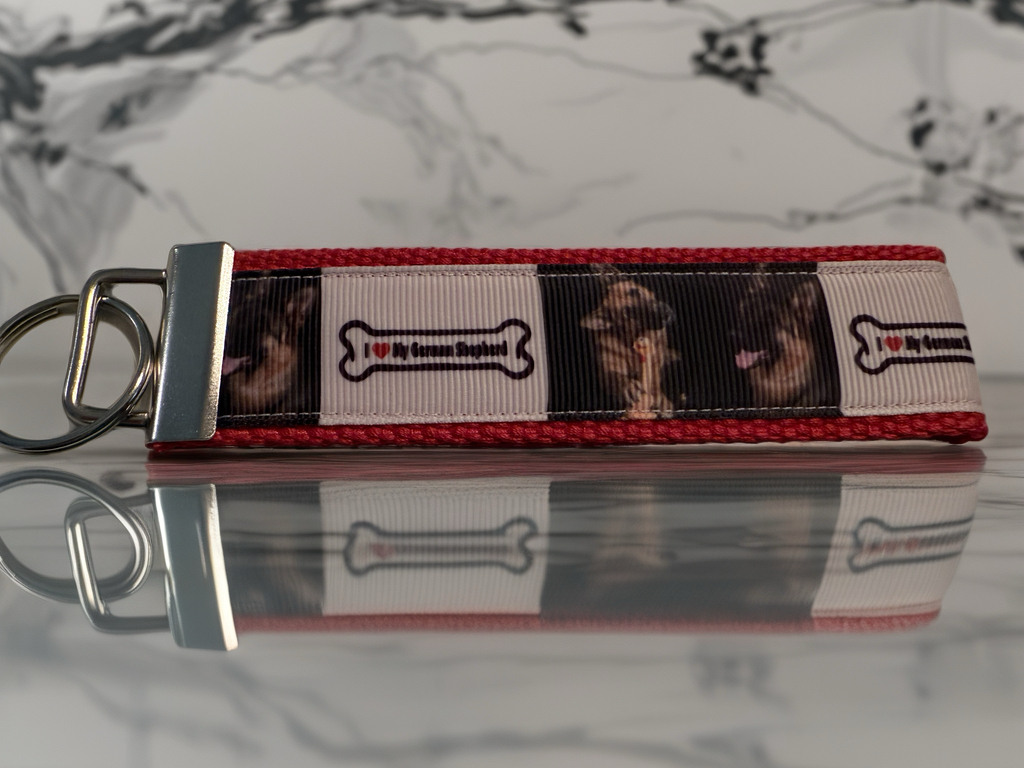 German Shepherd Keychain – I Love My German Shepherd Dog Lover Gift, Puppy Key Fob, Pet Parent Accessory