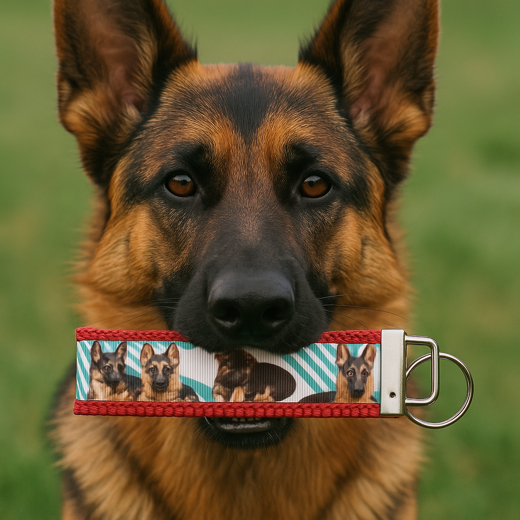 German Shepherd Keychain – Dog Lover Gift, Puppy Key Fob, German Shepherd Accessories
