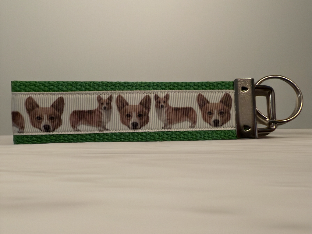 Corgi Keychain Wristlet – Dog Lover Gift, Multiple Colors Available