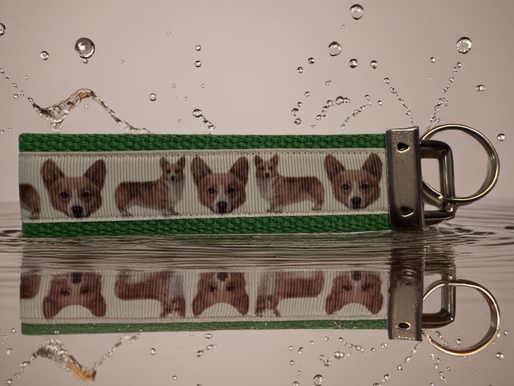 Corgi Keychain Wristlet – Dog Lover Gift, Multiple Colors Available