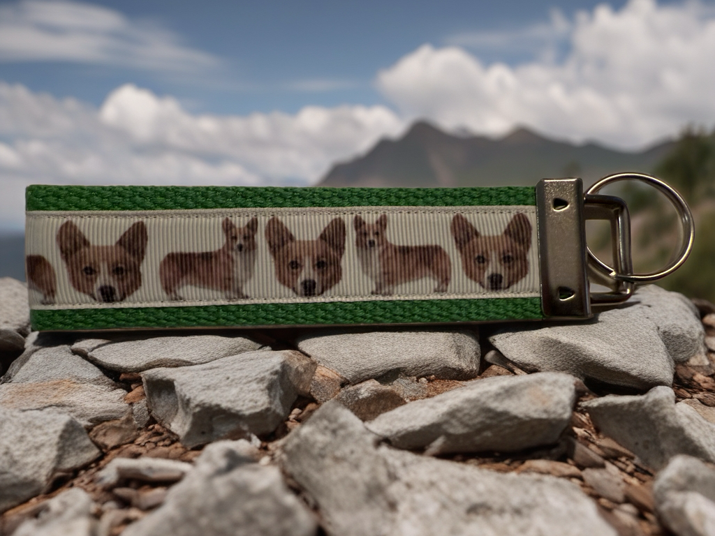 Corgi Keychain Wristlet – Dog Lover Gift, Multiple Colors Available