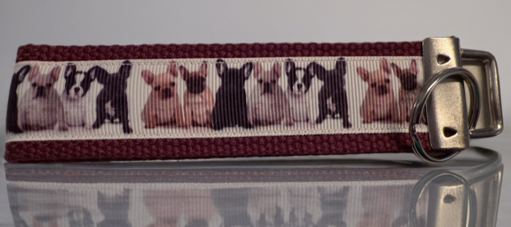 French Bulldog Keychain Wristlet – Handmade Dog Lover Key Fob