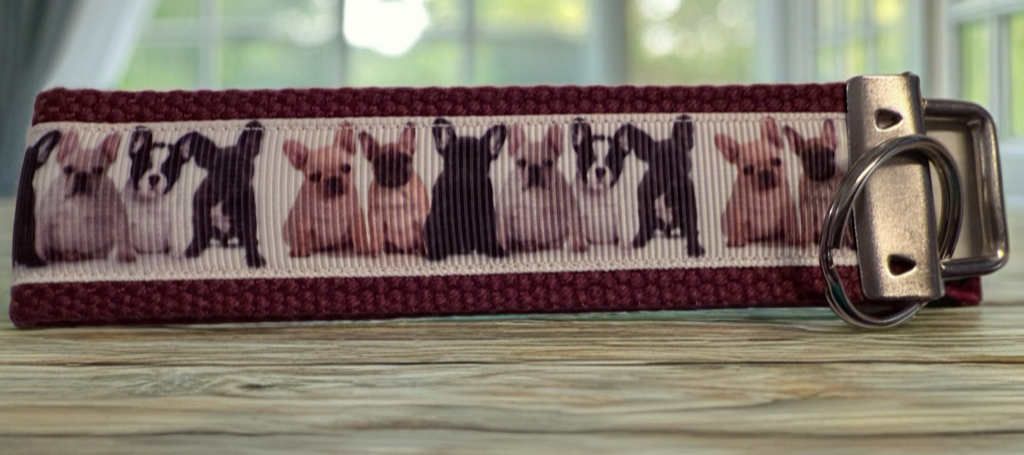 French Bulldog Keychain Wristlet – Handmade Dog Lover Key Fob