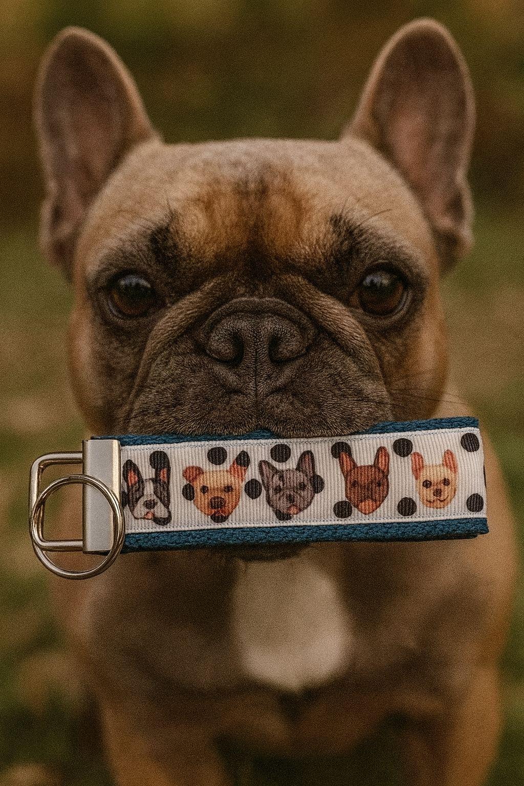 French Bulldog Keychain Wristlet – Handmade Dog Lover Key Fob