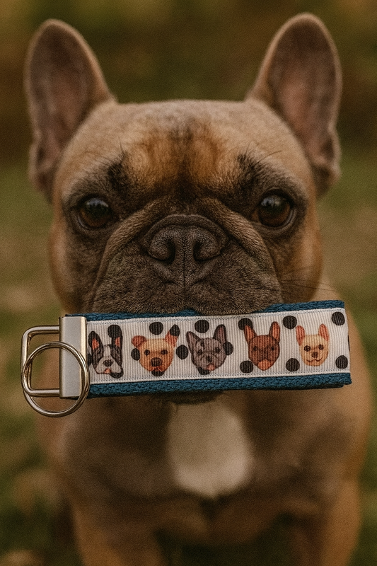 French Bulldog Keychain Wristlet – Handmade Dog Lover Key Fob