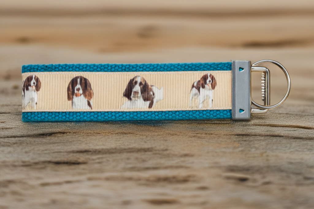 English Springer Spaniel Dog Keychain Wristlet – Cute Spaniel Gift for Dog Lovers