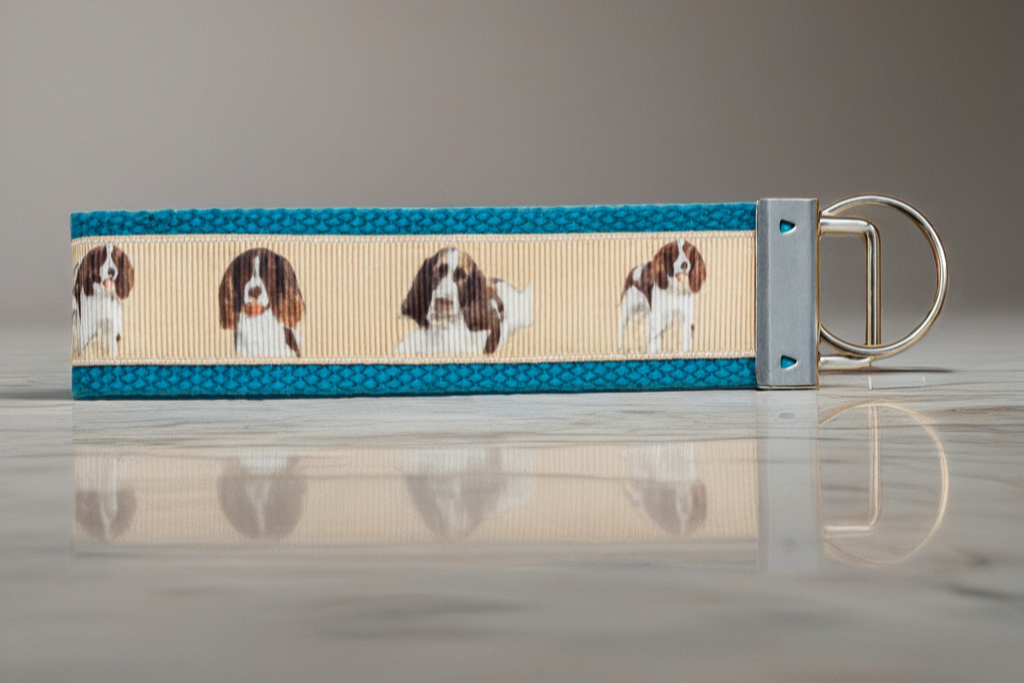 English Springer Spaniel Dog Keychain Wristlet – Cute Spaniel Gift for Dog Lovers