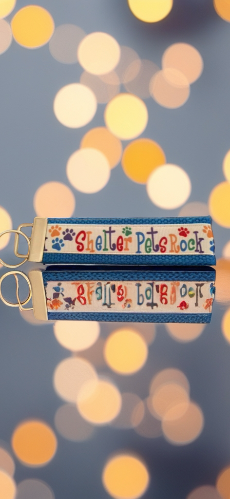 Shelter Pets Rock Keychain Wristlet – Animal Rescue Awareness Gift