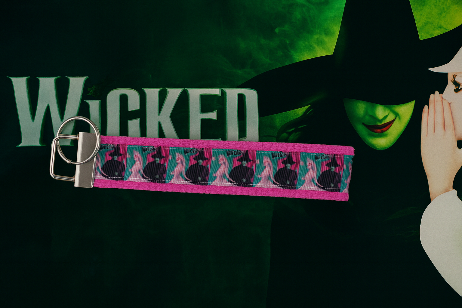 Wicked Keychain Wristlet – Broadway Musical Inspired Key Fob with Elphaba & Glinda Design
