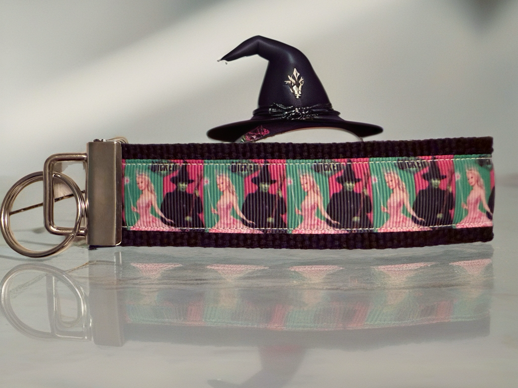 Wicked Keychain Wristlet – Broadway Musical Inspired Key Fob with Elphaba & Glinda Design