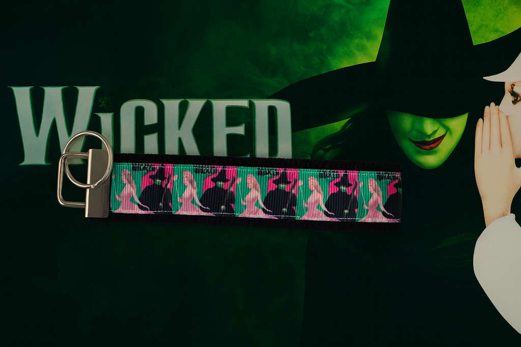 Wicked Keychain Wristlet – Broadway Musical Inspired Key Fob with Elphaba & Glinda Design